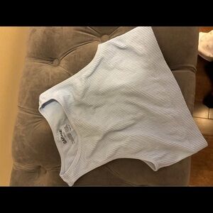 Garage Light Blue Ribbed Tank Top